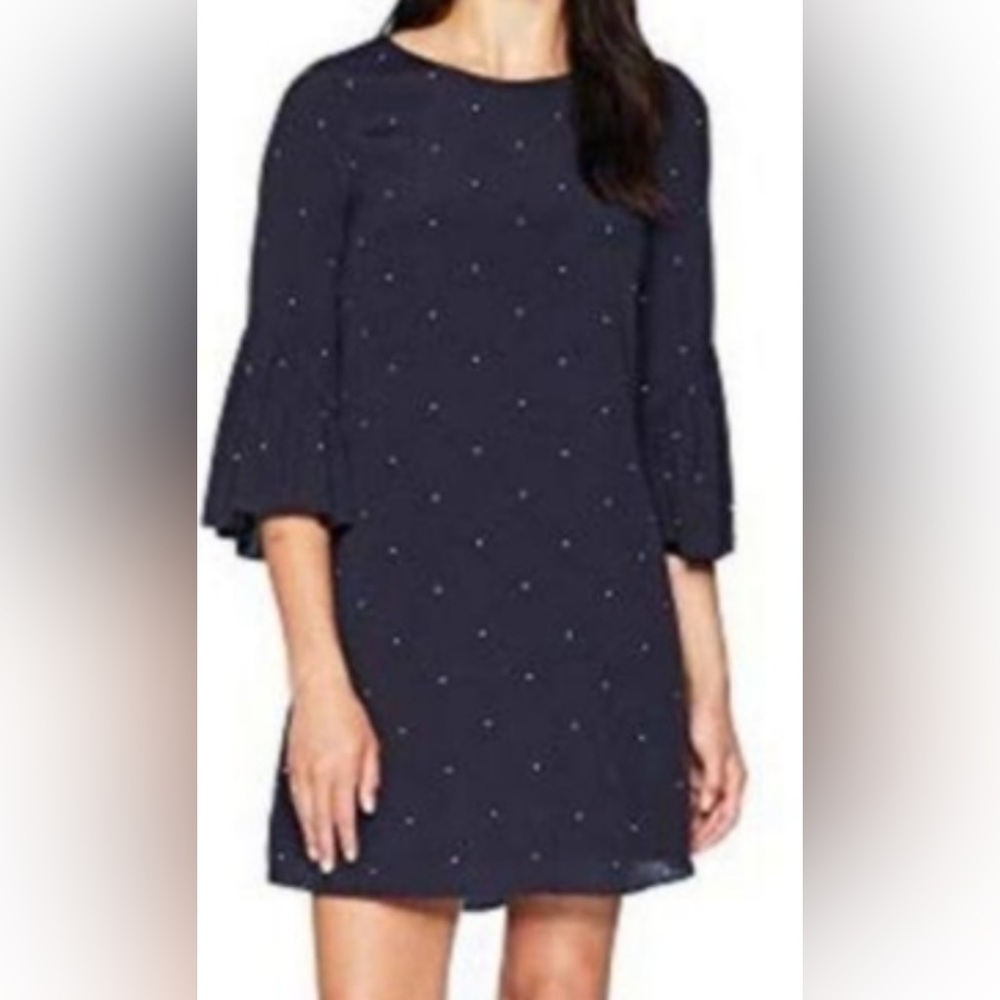 Vince Camuto Navy Dress with Bell Sleeves